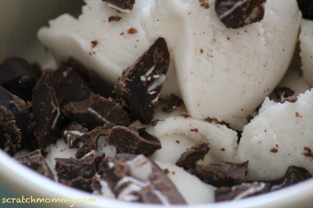 "Almond Joy" bites with ice cream